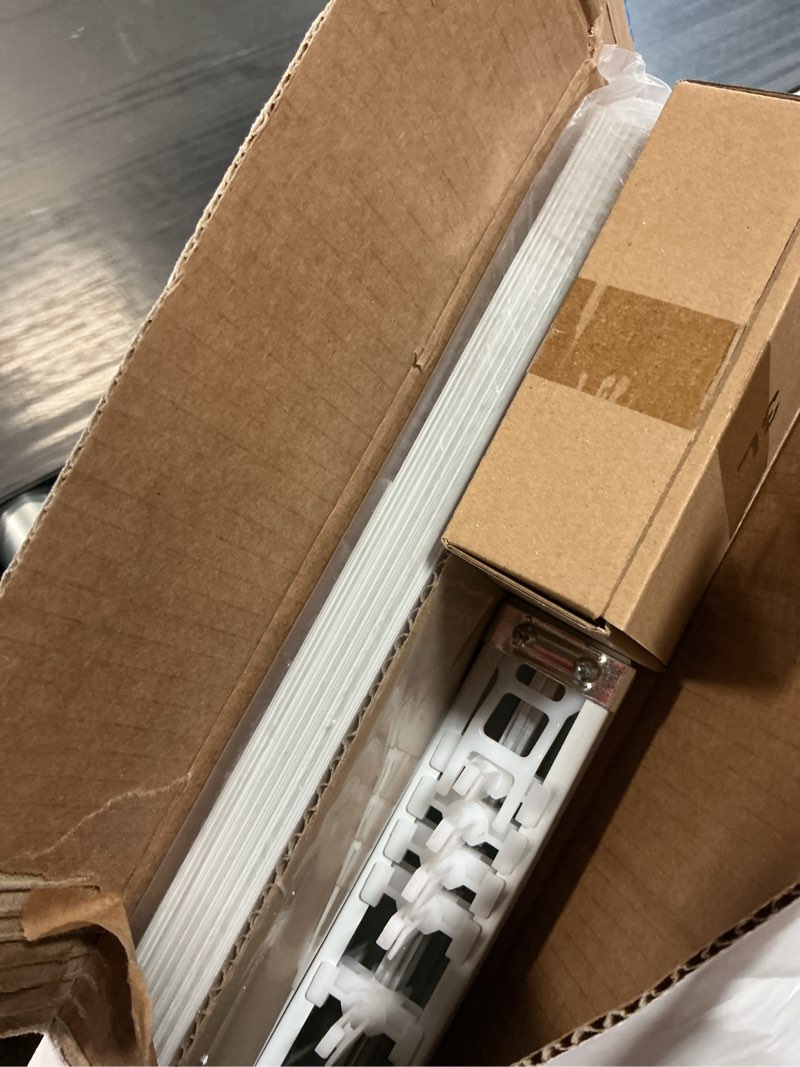 Condition photo showing Good Condition for project source room darkening vertical 3.5-in slat width 78-in x 84-in cordless white vinyl room darkening vertical blinds