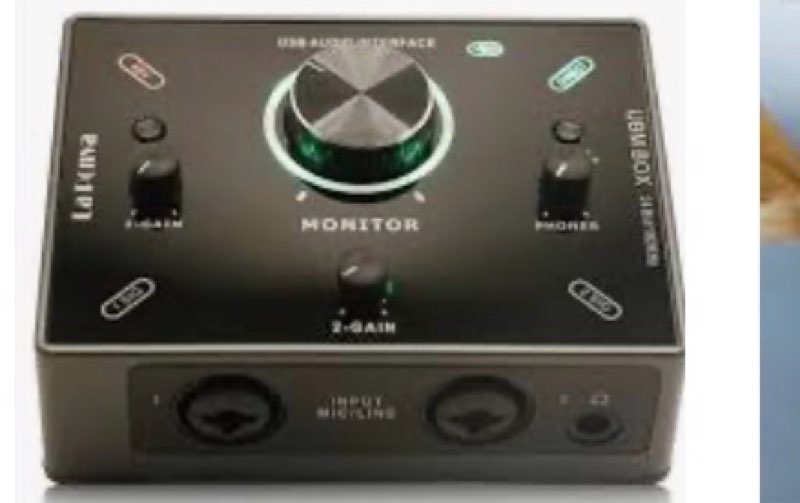 2024 La Ponva Sleek and Compact USB Audio Interface with Dual Combo XLR/6.3mm Inputs with 48V Phanto