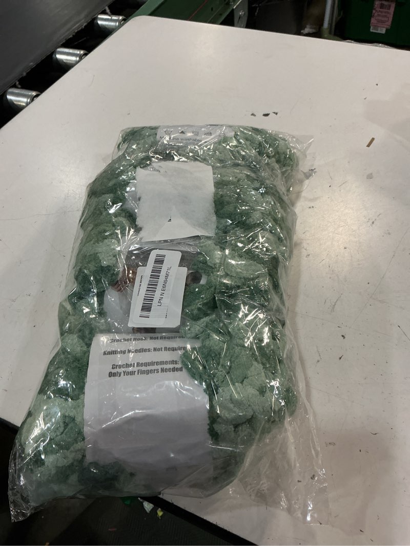 Condition photo showing Good Condition for loop yarn for finger knitting soft - chunky yarn for hand knitting - 4 pack of 180 g/6.4 oz - #7 jumbo - 18 yards - chenille blanket yarn for crocheting blankets (4, sage green - mint green) sage green - mint green 4