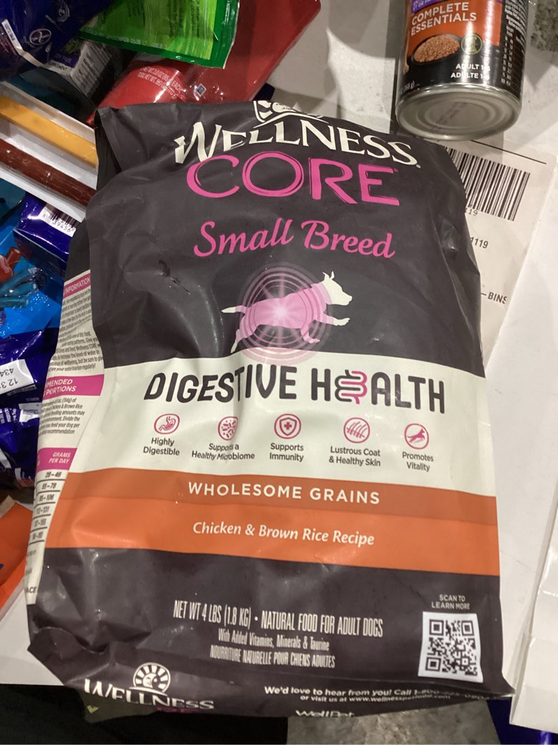 Condition photo showing New/Like New for Wellness CORE Digestive Health Dry Dog Food, Small Breed, Wholesome Grains, Natural, Recipe for Dogs with Sensitive Stomachs, Chicken, (4-Pound Bag)