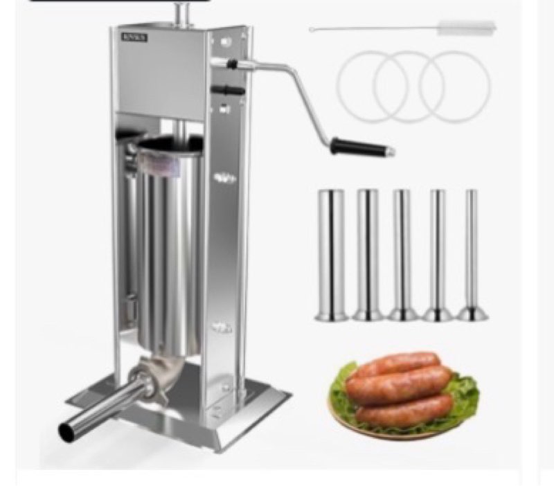 Manual Sausage Stuffer, Vertical Meat Stuffer, Stainless Steel Upright Sausage Stuffing Machine, 4 S