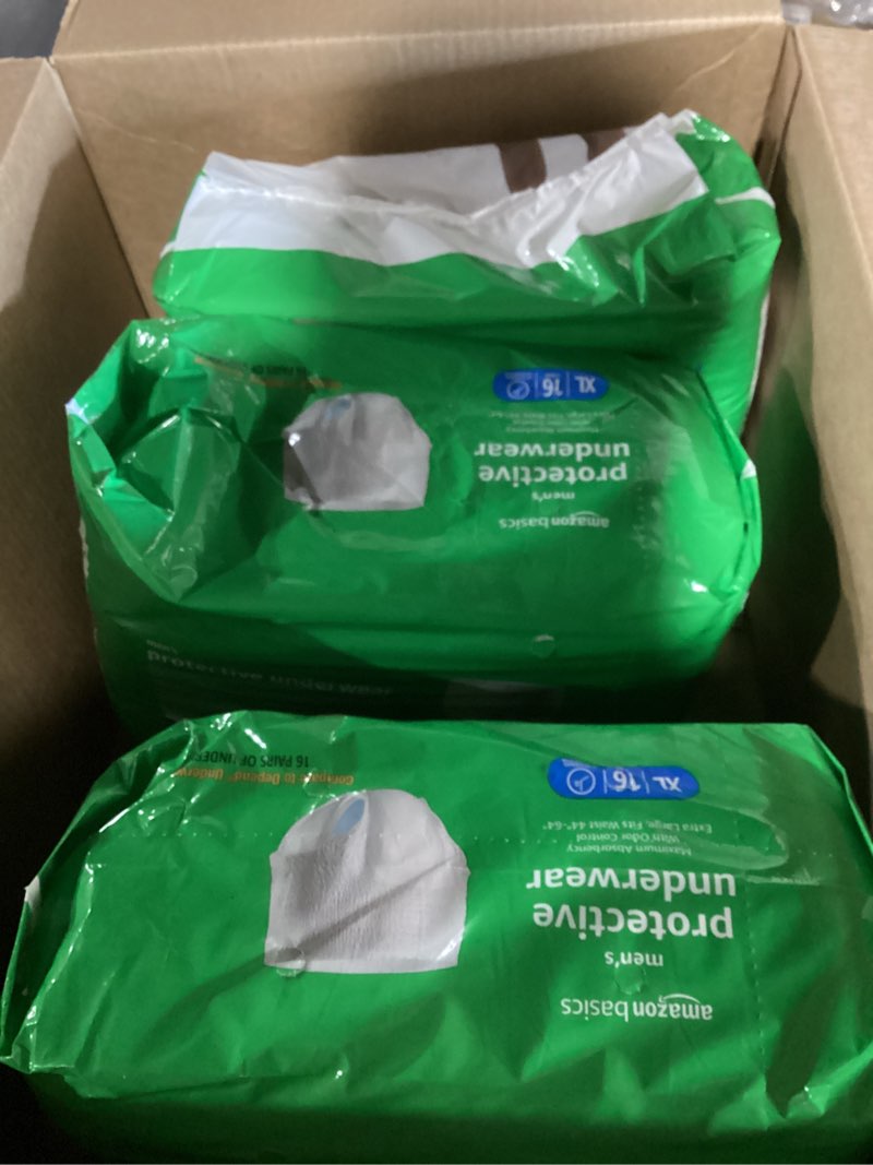Condition photo showing Good Condition for amazon basics incontinence underwear for men, maximum absorbency, x-large, 48 count (3 packs of 16) x-large 48.0