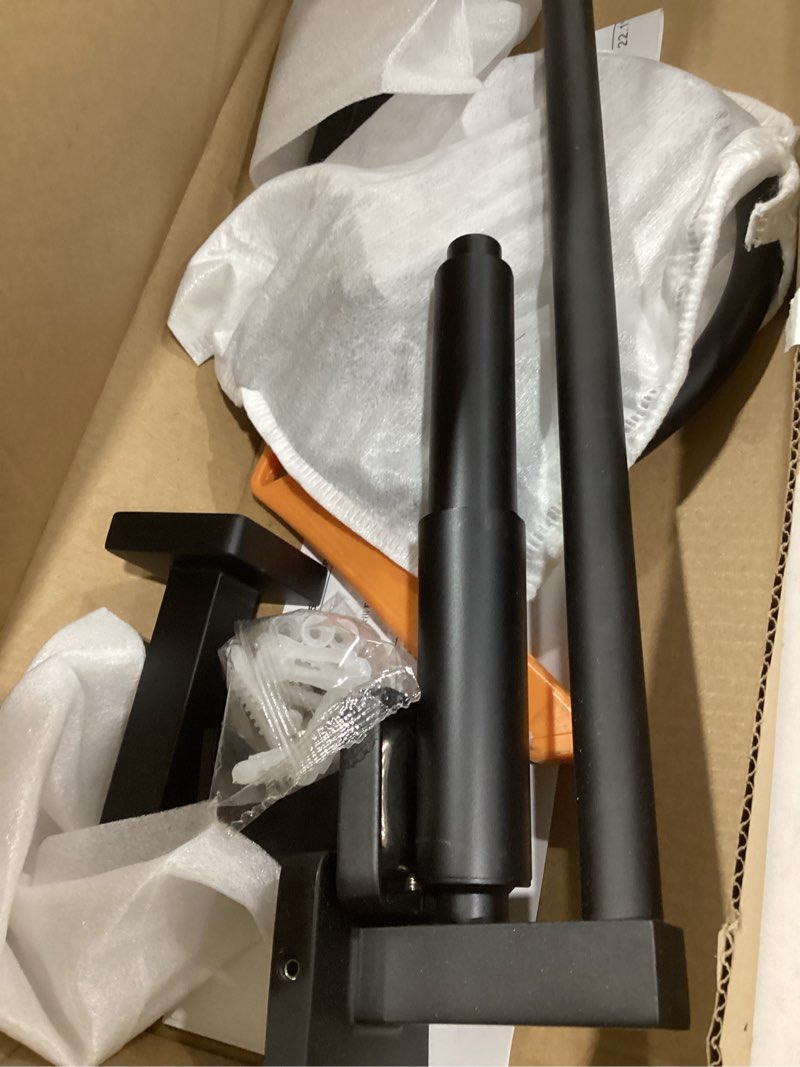 Condition photo showing Good Condition for Matte Black Bathroom Hardware Set 4 Pieces,Towel Bar Set Stainless Steel Wall Mounted, Includes 16In Hand Towel Bar, Towel Ring, Robe Towel Hooks,Toilet Paper Holder, Bathroom Towel Rack Set Matte Black 16Inch