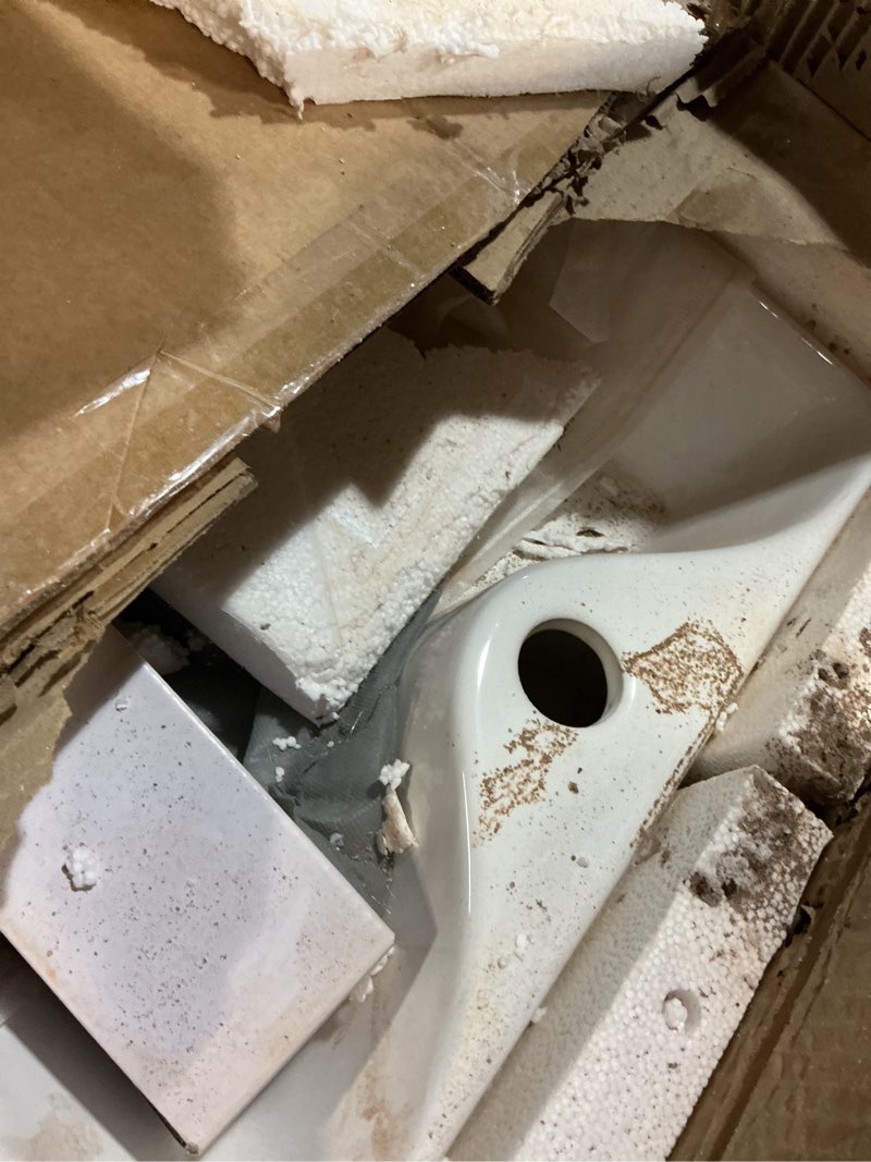 Condition photo showing As Is for lordear vessel sink rectangle 19 inch bathroom sink,rectangular modern above counter bathroom sinks white 19x15 inch porcelain ceramic vessel vanity sink art basin 19"x15" a - white