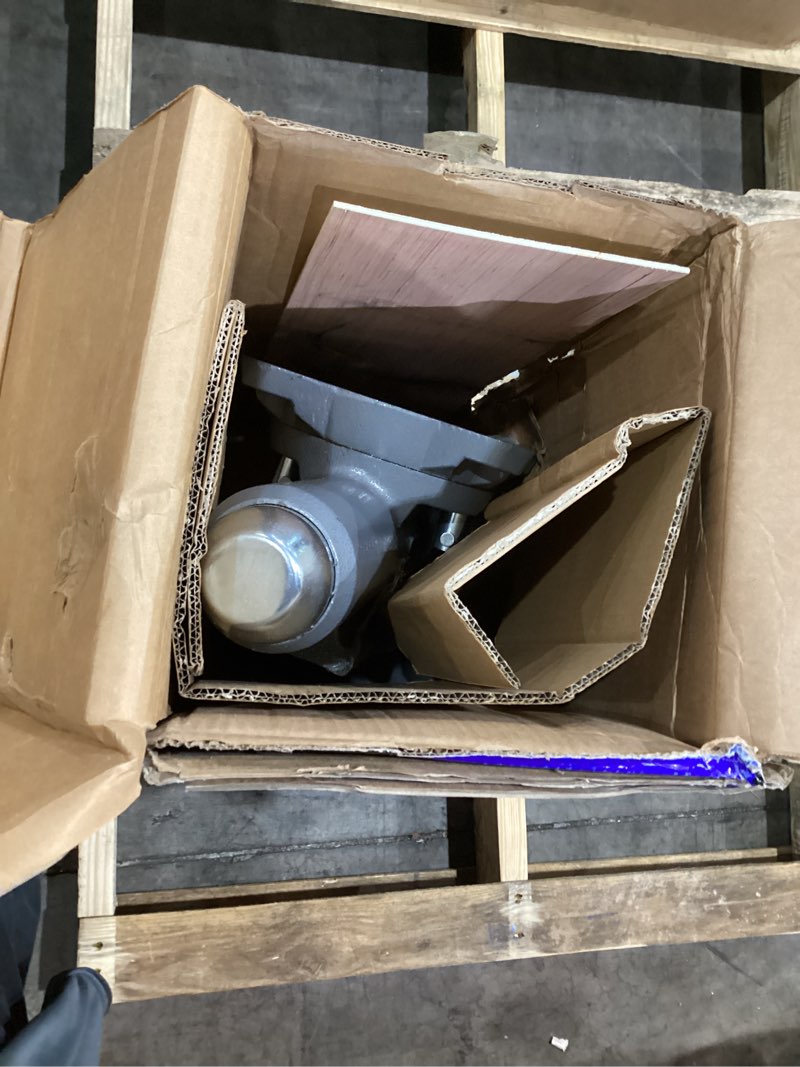 Condition photo showing As Is for wilton mechanics pro bench vise, 10" jaw width, 12" jaw opening, 5-1/4" throat (model 8100m) 10 in.