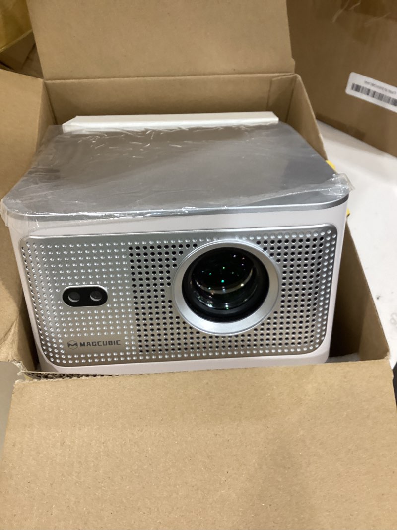 Condition photo showing Good Condition for smart projector with 4k 8k support, mini projector with wifi6 and bluetooth5.4, 600 ansi, auto focus & obstacle avoidance 1080p portable movie proyector for home outdoor, magcubic hy350max white