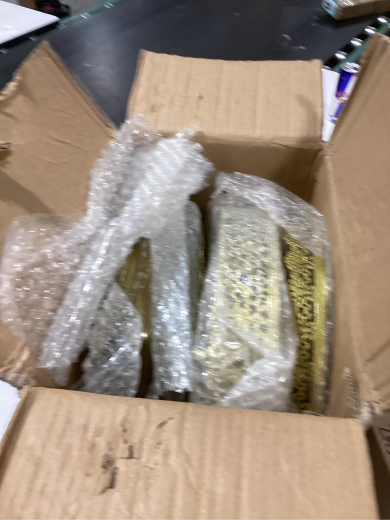 Condition photo showing New/Like New for Set of 9 Cake Stands Metal Cupcake Stand Set Multiple Styles Candy Fruit Display Tower Dessert Plate Cake Serving Tray for Birthday Party Wedding Anniversary Baby Shower Engagement (Gold)