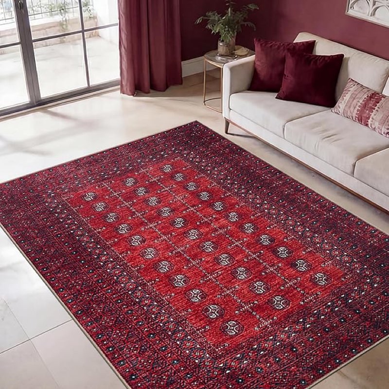 keen home design 3x5 rug - machine washable entry rug with non-slip backing, ideal for enteryway, kitchen, bathroom, laundry room - vintage, easy clean, durable, low pile rug - (3' x 5')