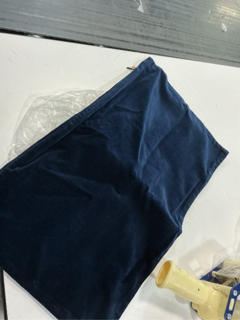 Condition photo showing Good Condition for classic cotton velvet pillow cover, 12x20, navy
