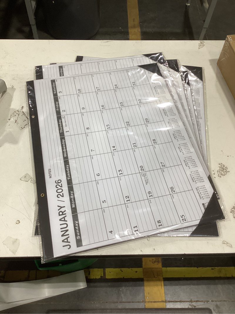 Condition photo showing New/Like New for desk calendar 2026(january 2026 - june 2027)?2026 desk calendar large 22 x17?2026 calendar,classic black,large calendar 2026-2027 with plastic cover 2026-2027-jan-1pcs
