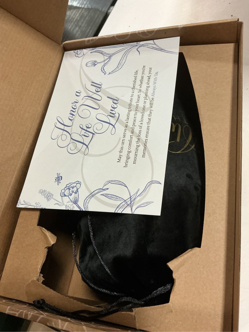 Condition photo showing New/Like New for Cremation Urns for Human Ashes Adult Female, Male | Funeral Urn for Ashes for Women, Men | Decorative for Burial, Memorial, Home | Handcrafted Large Size | Delft Style Blue & White White Traditional Blue Large