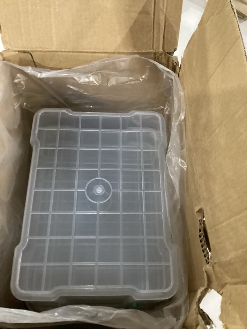 Condition photo showing As Is for only 6***covetree 7 pack small storage bins plastic storage container stackable box with lids,with handle clear plastic container for suitable for storing snacks, tools, cosmetics, toys