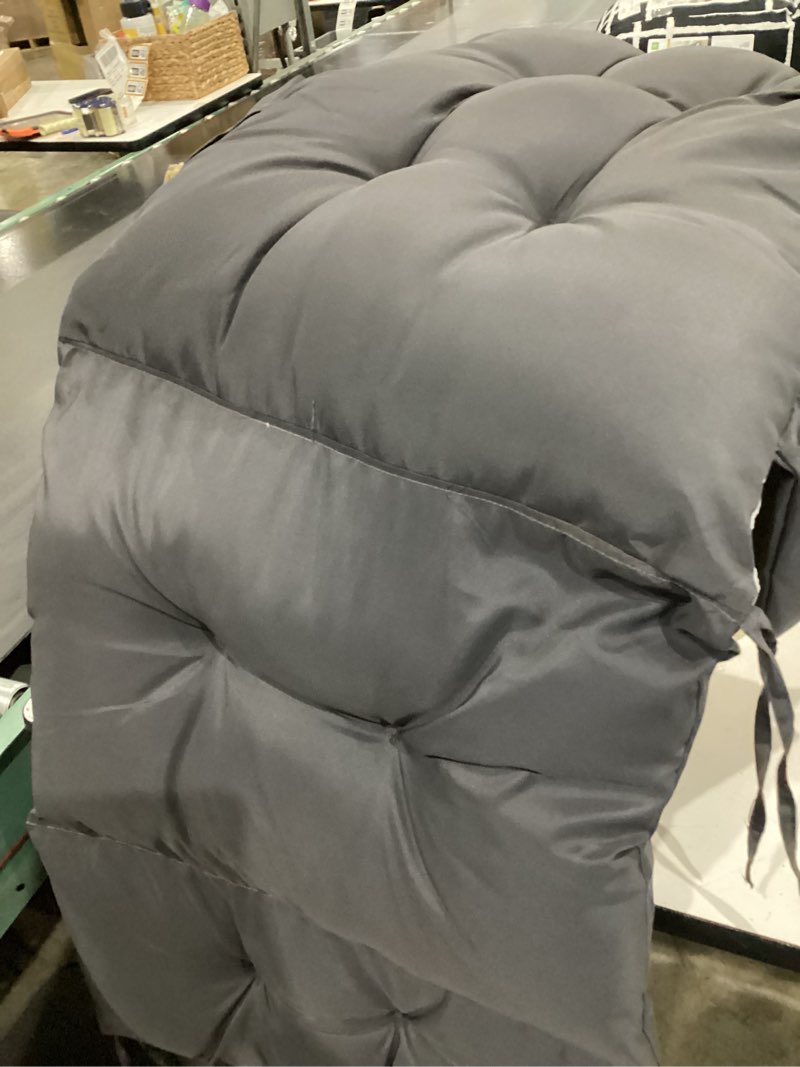 Condition photo showing As Is for 73'' lounge chaise cushion padded recliner cushiong((gray))