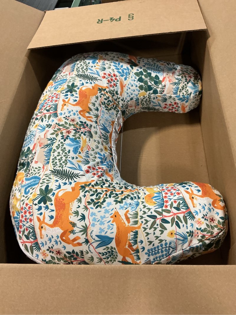 Condition photo showing Good Condition for boppy nursing pillow - firm, ergonomic u-shaped bottle and breastfeeding pillow with high lift for comfort and support, spacious surface - colorful forest animals new nursing pillow colorful forest animals