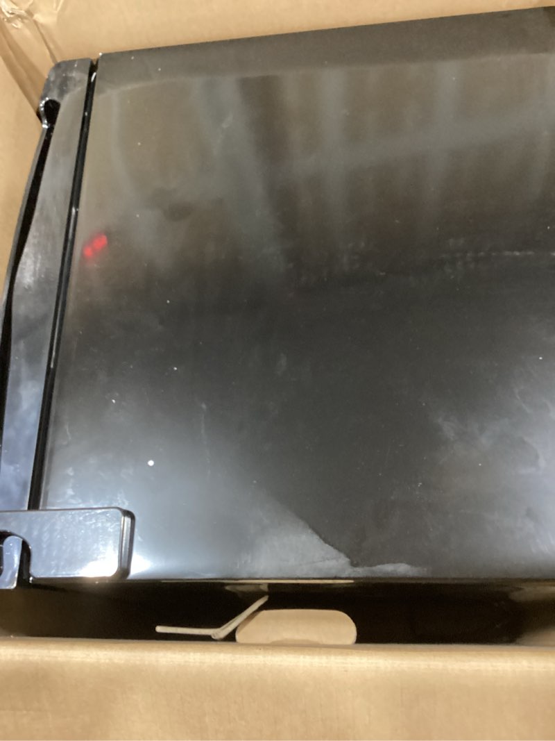 Condition photo showing As Is for newbulig mini fridge with freezer 3.2 cu.ft small refrigerator for office, dorm, small fridge with adjustable thermostat, energy saving, singel door, black black 31.4"*18"*17.5"