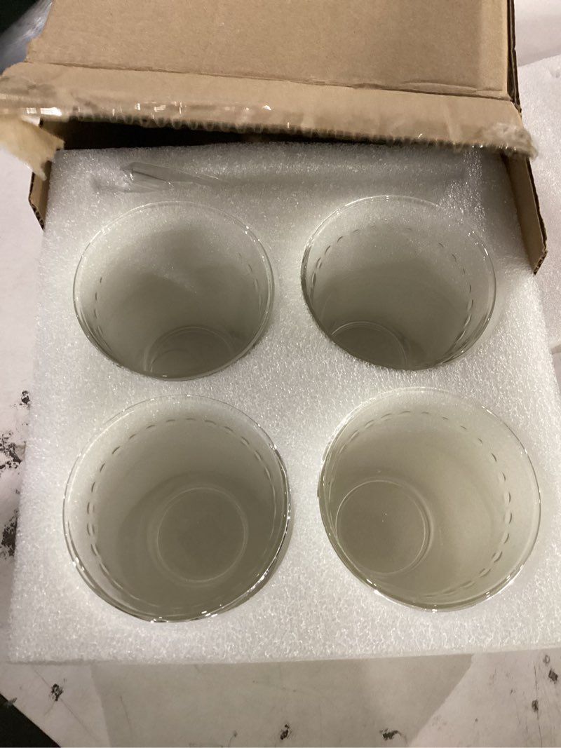 Condition photo showing New/Like New for zeayea set of 4 mint julep cups, 12 oz glass julep cups with straws and brushes for party bar home restaurant, clear drinking glasses for cocktail, beer, juice, beverage
