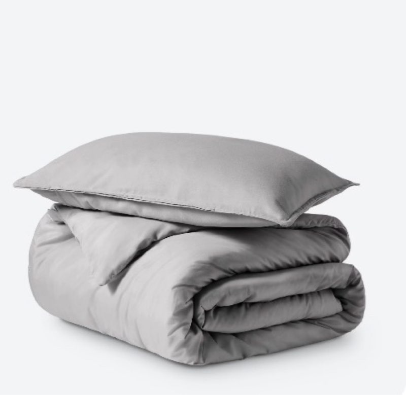 bare home microfiber duvet cover & sham set, twin/twin xl, light gray, 2-pieces