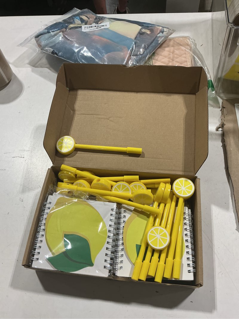 Condition photo showing Good Condition for motimind set lemon pen and notebook lemon party favors gifts, bulk mini notebooks motivational journal planner, portable notepads for office, graduation party supplies(18 set,novelty shape) 18 novelty shape