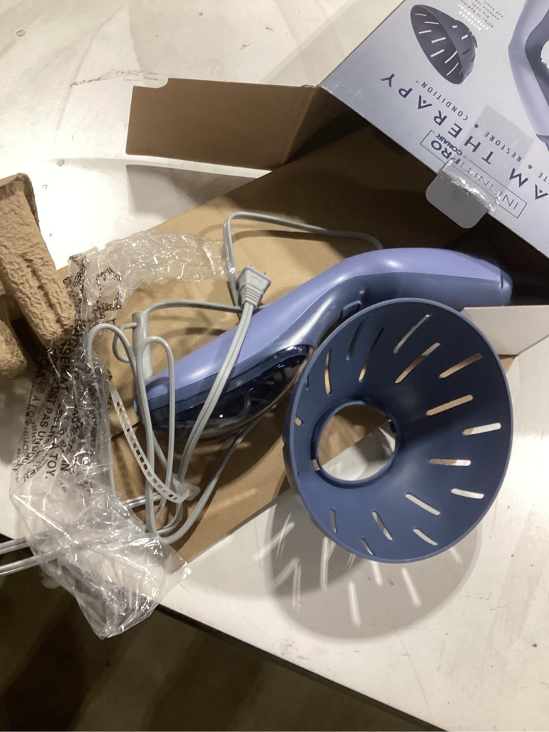 Condition photo showing Good Condition for infiniti pro by conair steam therapy hair steamer, portable styling tool with 7-inch diffuser attachment, 30-second heat-up, penetrating steam for detangling, reshaping, and volumizing curls, blue