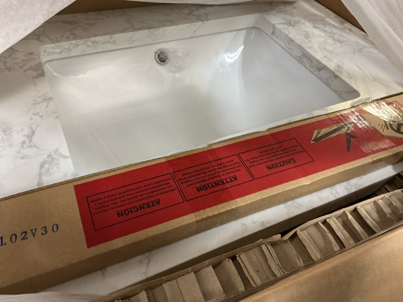 Condition photo showing Good Condition for allen + roth lancashire chambray blue undermount single sink