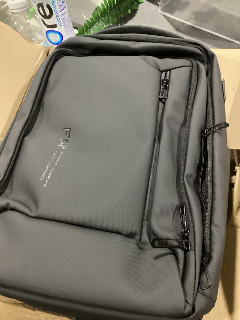Condition photo showing As Is for fenruien business travel backpack for men, expandable water resistant computer backpack with usb port, black laptop backpack 15.6 inch for college/work black expandable