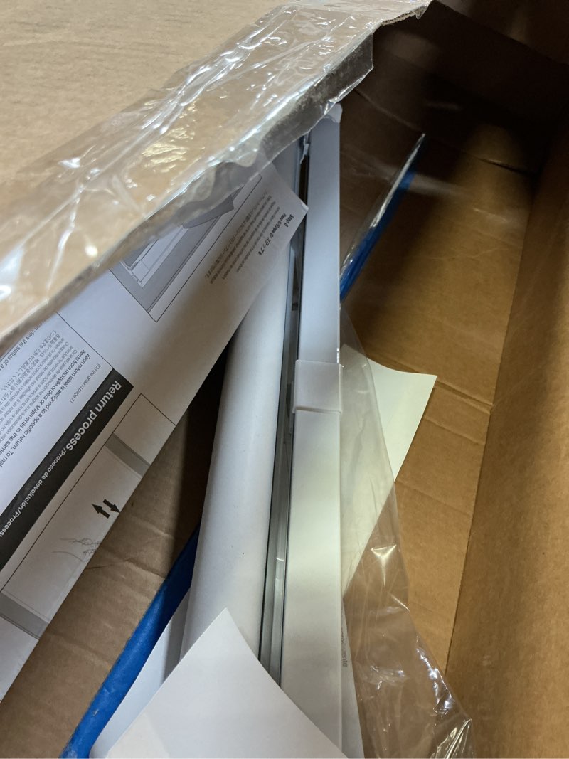 Condition photo showing As Is for lazblinds no drill blinds for indoor windows, blackout roller shades, cordless window blackout blinds, thermal insulated fabric uv protection for home and office, 28" w x 48" h, white blackout-white 28" w x 48" h