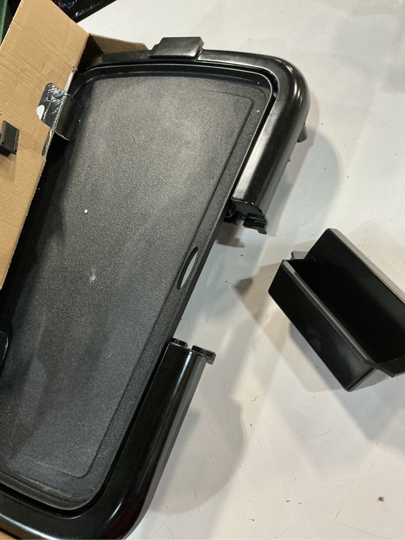 Condition photo showing As Is for ovente electric griddle with 16 x 10 inch flat non-stick cooking surface, removable and adjustable temperature control, indoor grill for instant breakfast, pancakes, eggs or burgers, black gd1610b