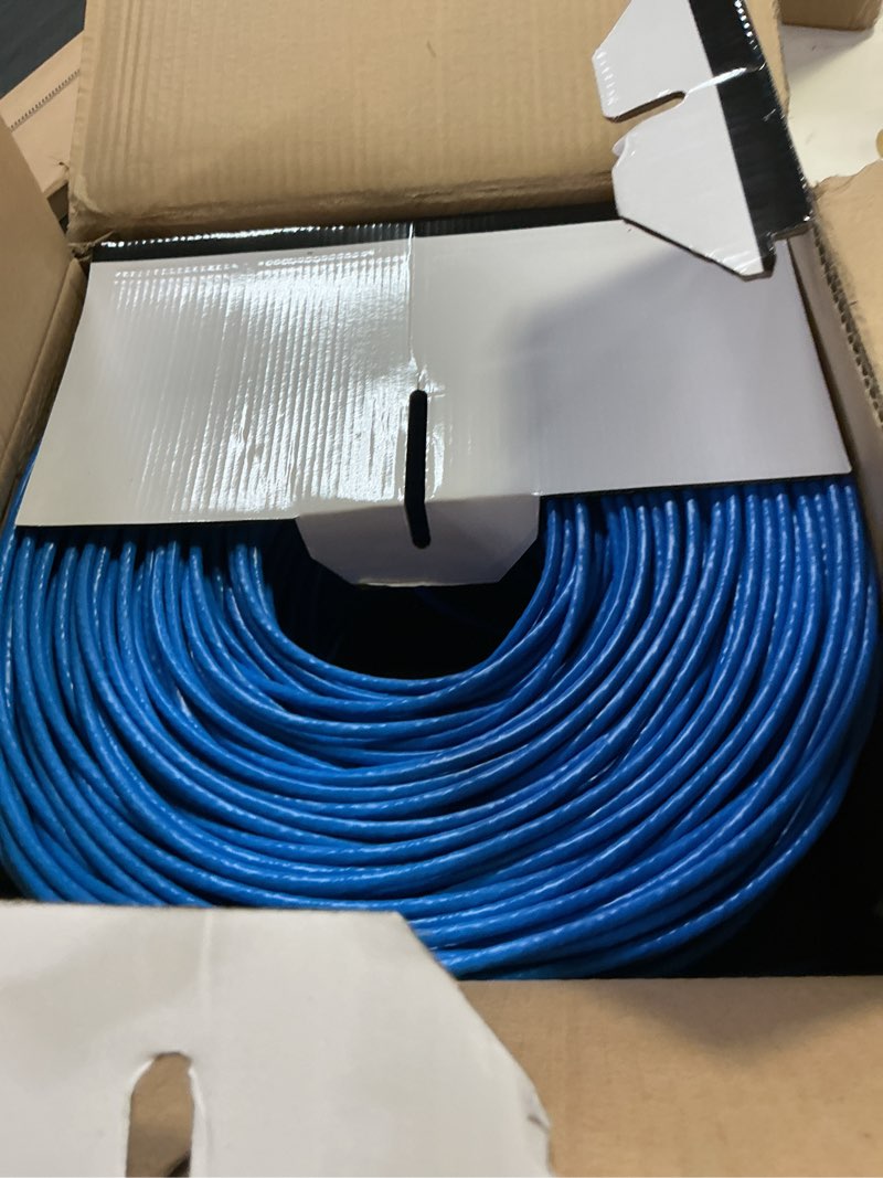 Condition photo showing New/Like New for | Heavy-Duty CAT6 Plenum Cable 1000ft | UTP, 23AWG, 550MHz | DSX-8000 Certified | Stable & Remarkable Performance (Blue)