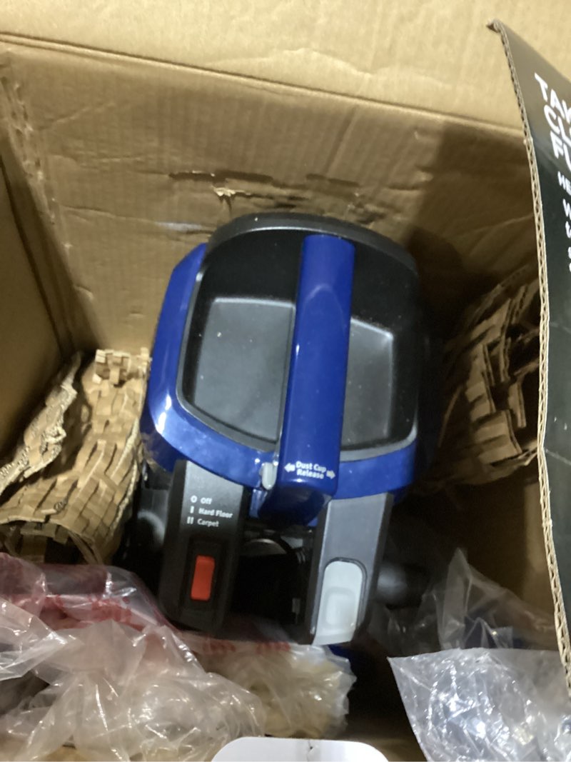 Condition photo showing As Is for shark nv151 navigator swivel pro complete upright vacuum with hepa filtration, swivel steering, pet power brush, crevice tool & upholstery tool, for pet hair & multi-surface cleaning, navy