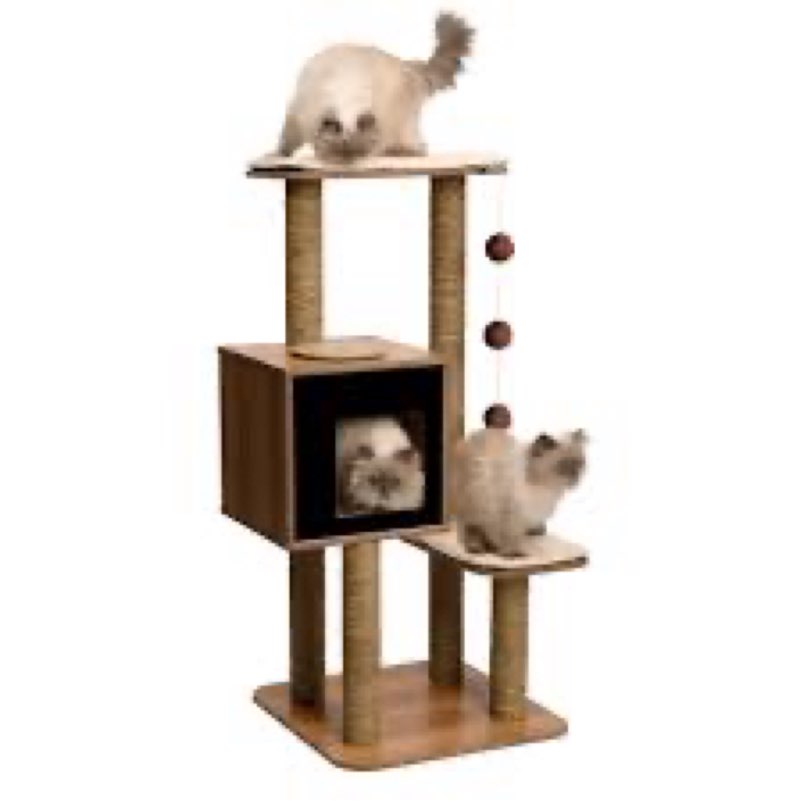 vesper cat tree, high base, black , 52046