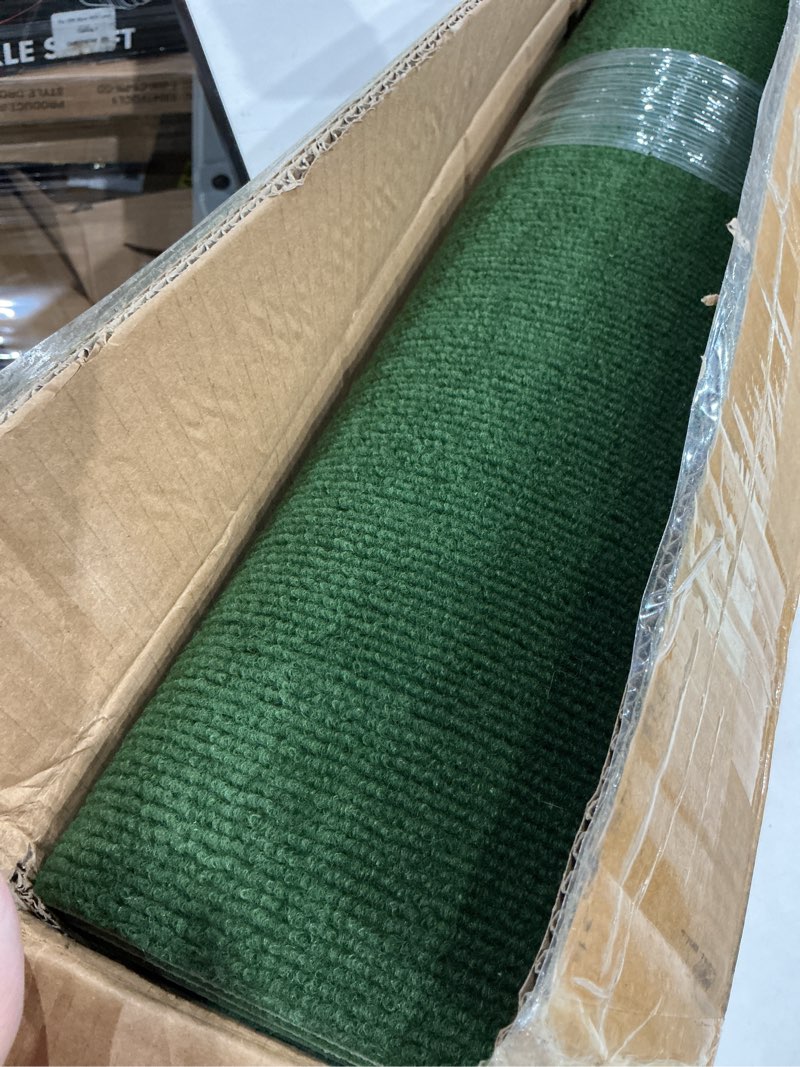 Condition photo showing Good Condition for grefinity marine carpet,5 ft x 10 ft olive green indoor outdoor carpet 0.2" thick with water-proof tpe backing, non-slide for home, patio, porch, deck olive green 5 ft x 10 ft