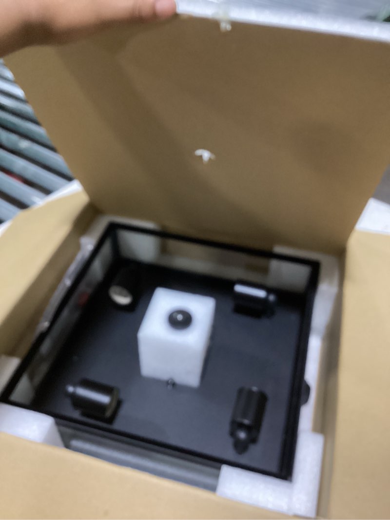 Condition photo showing As Is for caftersmark outdoor ceiling light with motion sensor 14‘’, flush mount porch ceiling light, lear glass with dusk to dawn 4-light close to ceiling light fixture for patio,porch,garage square 14 inch 1