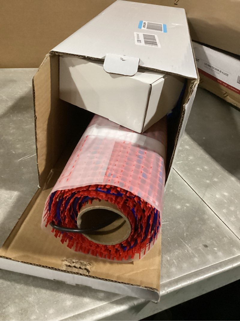 Condition photo showing Good Condition for Electric Radiant Floor Heating System, 30 Sq.ft Electric Heated Floor Mats for Bathroom, Includes Programmable Thermostat, Heat Mat, Installation Monitor, and Temperature Sensors ?red 30 sq.ft