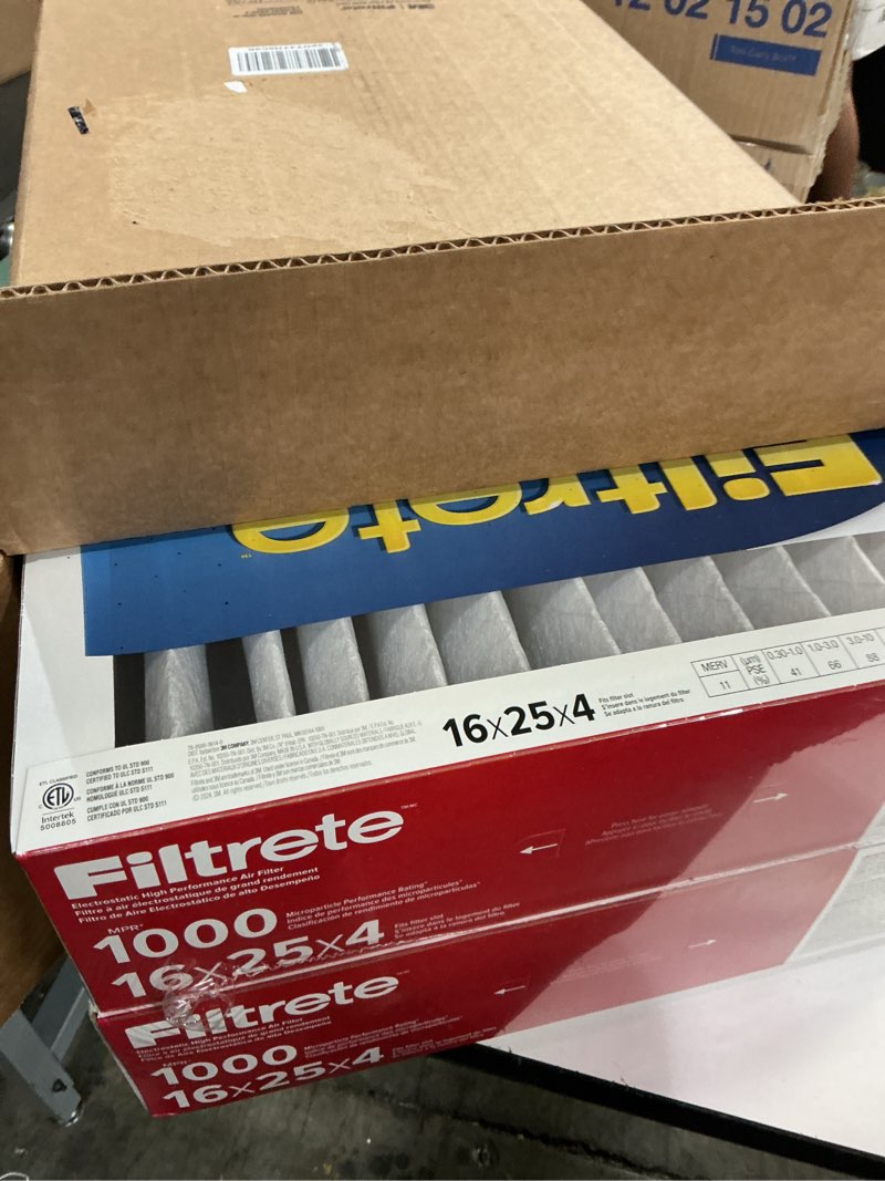 Condition photo showing New/Like New for filtrete 16x25x4 air filter merv 11, mpr 1000 micro allergen defense 2-pack, fits lennox & honeywell, ac furnace hvac filters for home, pleated electrostatic (actual size 15.88x24.56x4.31 in)