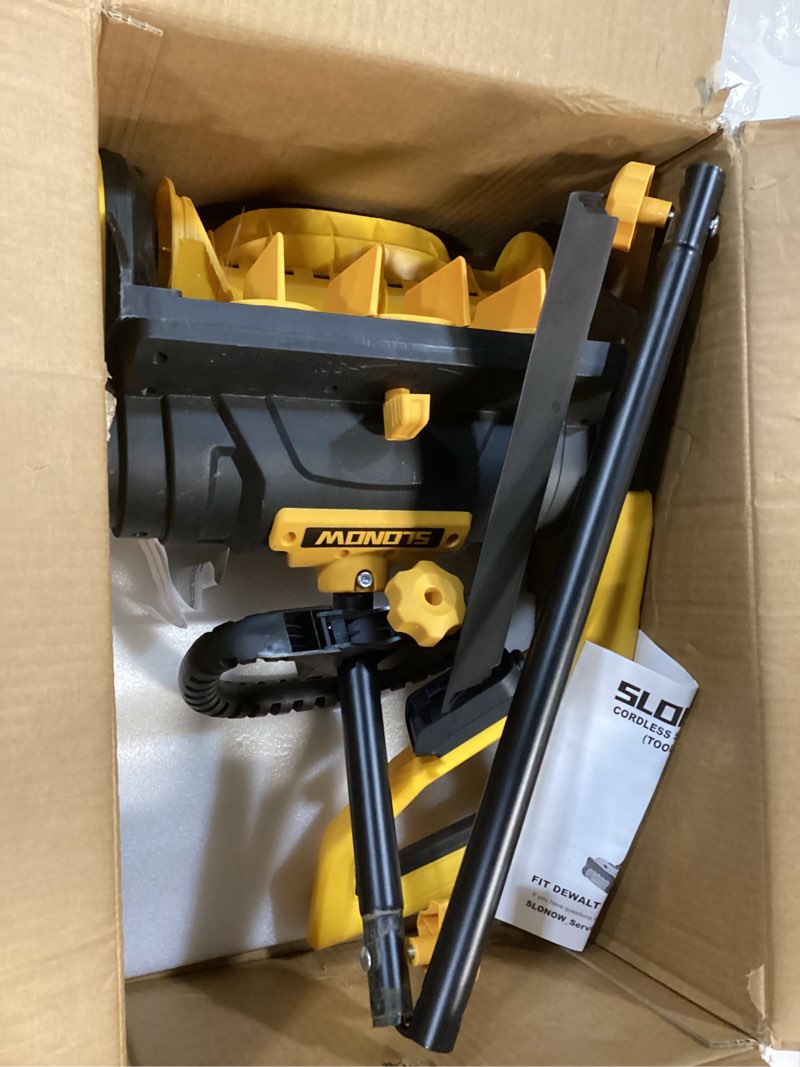 Condition photo showing As Is for Cordless Snow Shovel, 20V Electric Snow Blower Compatible with De-Wait(No Battery), 13.5 Inch Cordless Snow Removal Shovel with Directional Plate - Yellow No Battery-Yellow