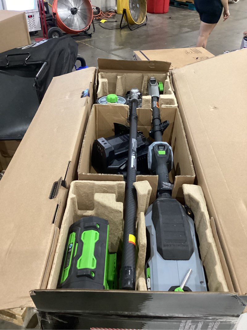 Condition photo showing As Is for ego power+ multi-head system carbon fiber 56-volt 8-in handheld attachment capable battery lawn edger 4 ah (battery included) (charger included)