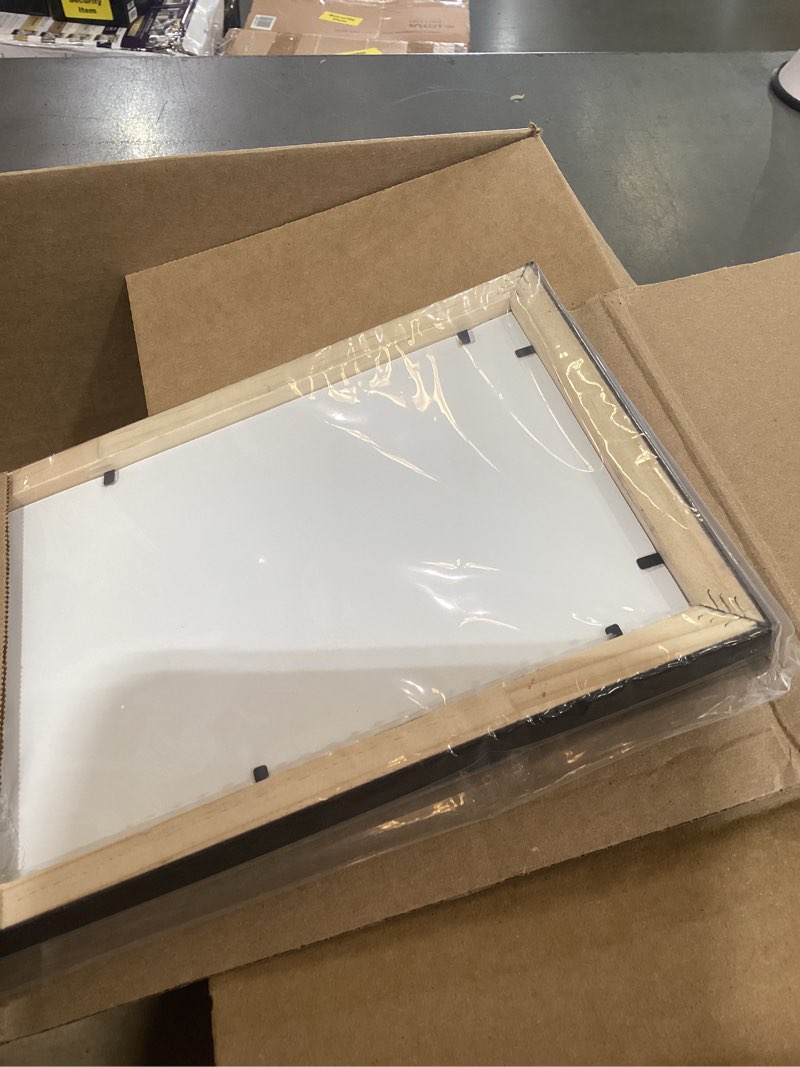 Condition photo showing Good Condition for 17x6 frame black picture frame - complete modern photo frame includes uv acrylic shatter guard front, acid free foam backing board, hanging hardware wood wall frames for family photos - no mat