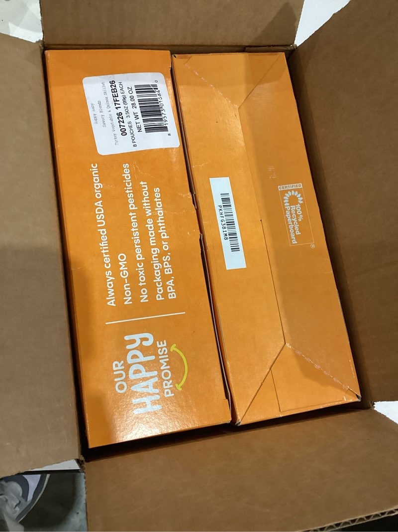 Condition photo showing New/Like New for Happy Baby Organics Savory Blends Stage 3 Baby Food Puree, Free Range Turkey, Harvest Vegetables & Quinoa Skillet, 3.5 Ounce (Pack of 16) Turkey, Harvest Vegetables & Quinoa Pack of 16