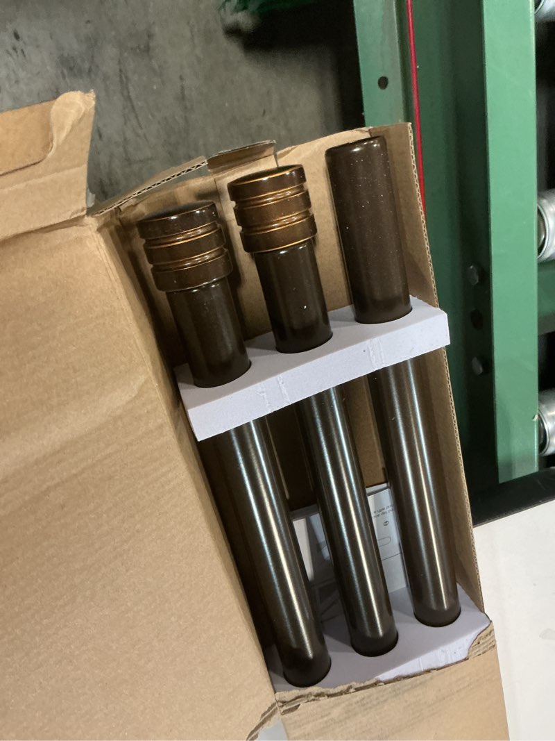 Condition photo showing As Is for Bay Window Curtain Rods, HOTOZON 1 Inch Heavy Duty Curtain Rods for Bay Windows 36-72 Inch(Center Rod), 20-36 Inch Side Rods for Windows, Antique Bronze, Decorative Drapery Rods with End Cap Finials Antique Bronze 36-72" (3 Sides)