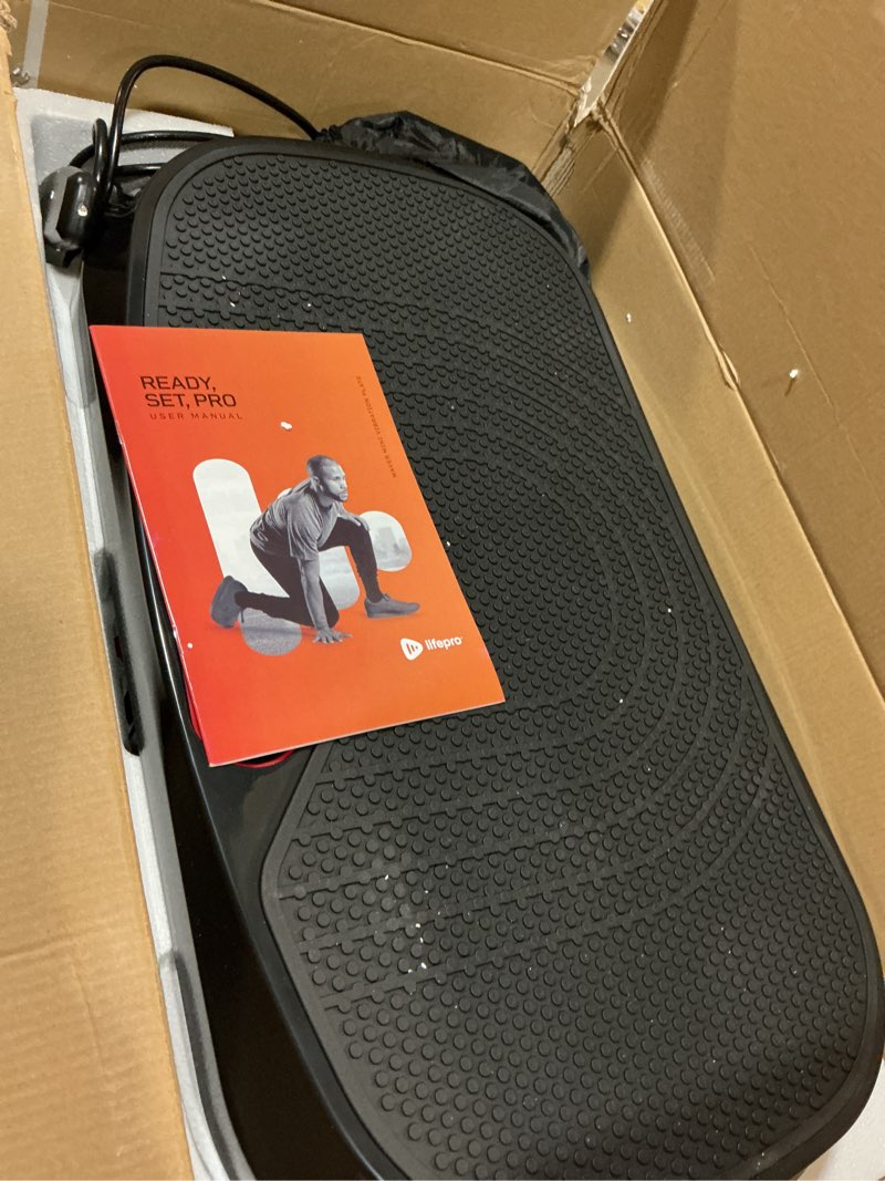 Condition photo showing Good Condition for lifepro vibration plate for lymphatic drainage – whole body vibrating platform exercise machine for muscle toning & recovery with remote max load 260 lb waver mini black