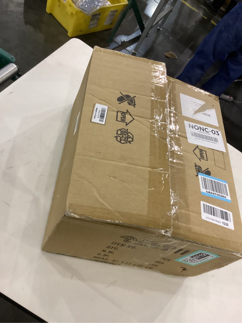 Condition photo showing New/Like New for Gold Chandelier with Shades 6 Light Ceiling Light Fixture with Linen Fabric Farmhouse Pendant Lights for Bedroom Kitchen Dining Room Living Room Foyer