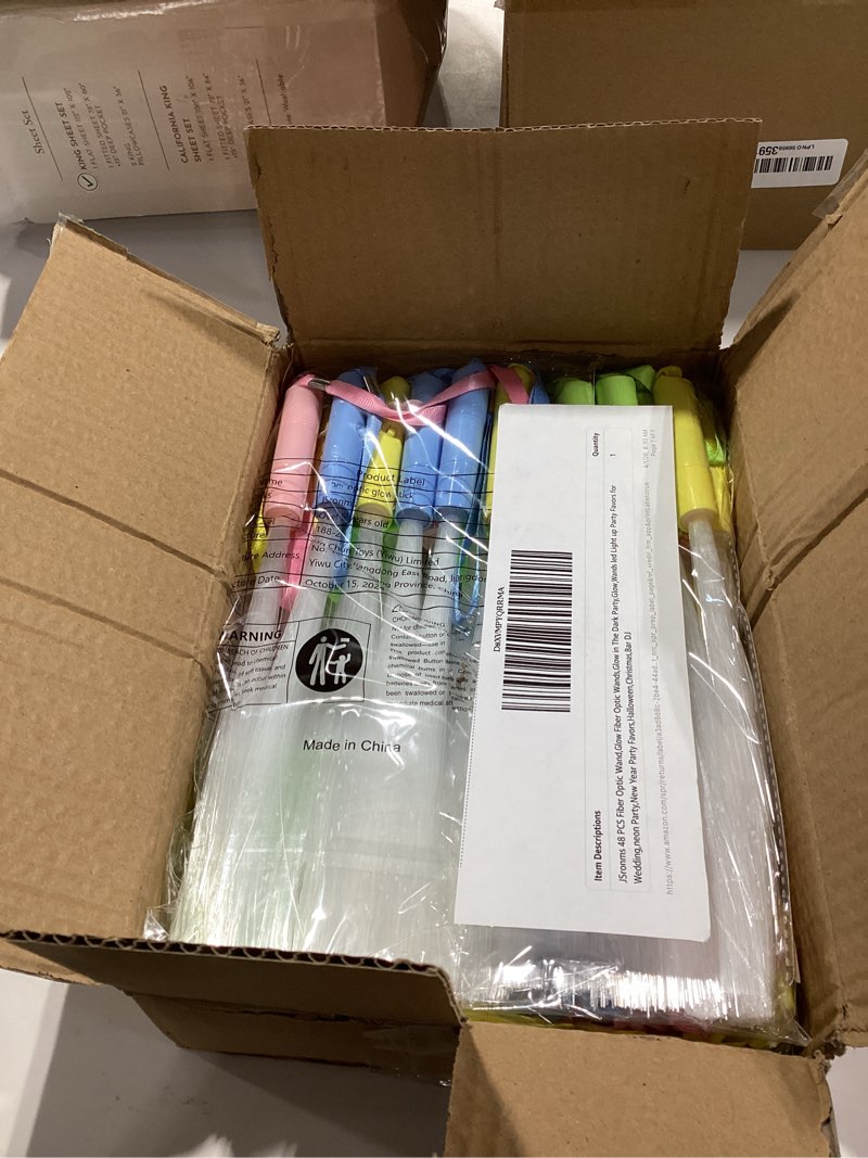 Condition photo showing New/Like New for 48 pcs fiber optic wand,glow fiber optic wands,glow in the dark party,glow wands led light up party favors for wedding,neon party,new year party favors,halloween,christmas,bar dj 48pc-fiber optic wand