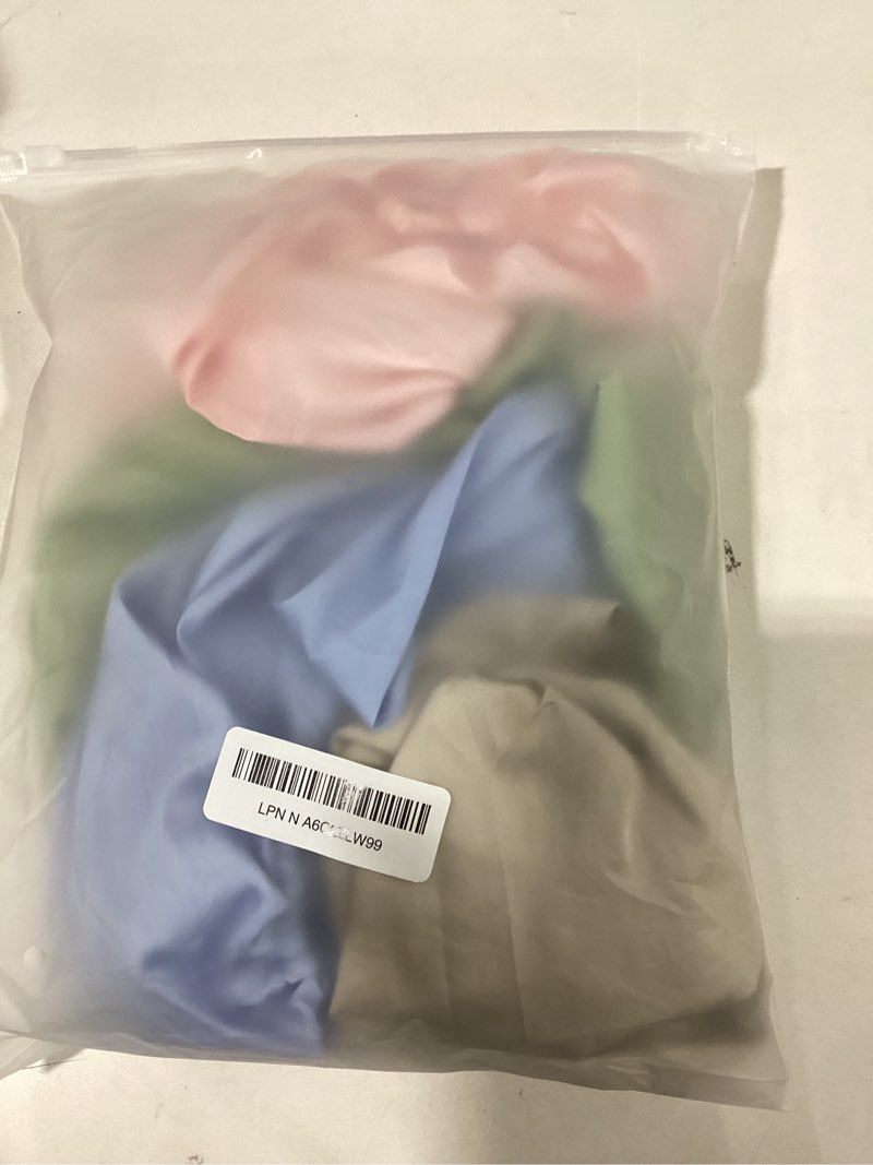 Condition photo showing New/Like New for 4 Pcs Adjustable Silk Satin Bonnet for Sleeping Women Double Layer Silk Hair Wrap Sleep Cap Night Turban for Large Long Curly Straight Braid Hair Unisex(Light Color)