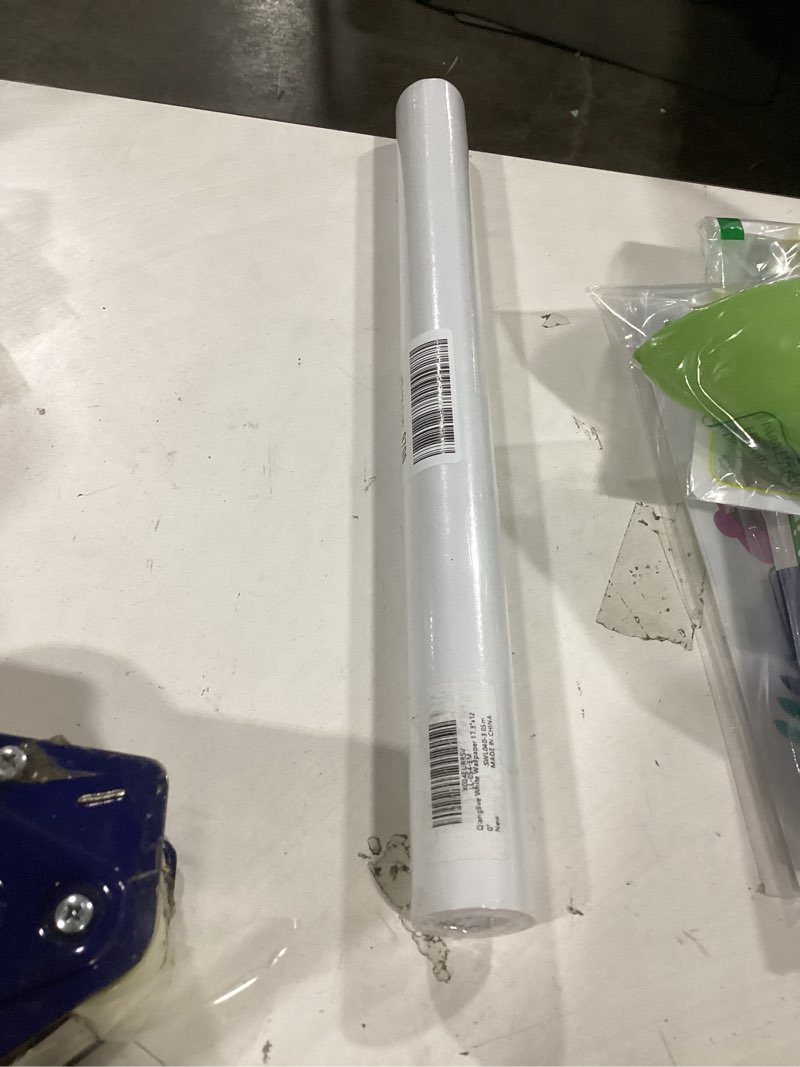 Condition photo showing New/Like New for white contact paper solid white peel and stick wallpaper 17.3"x120" matte self adhesive waterproof vinyl roll for bathroom kitchen backsplash cabinets shelf liners drawers white 17.3" x 120"