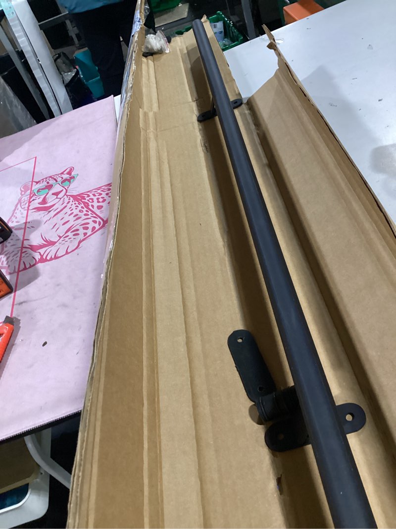 Condition photo showing Good Condition for diyhd 4ft library ladder track extension with wall brackets, black | add-on track for rolling ladder system, seamleass connect for smooth sliding, bracket length 3-3/8", rollers not included 4ft extension track extension track-black