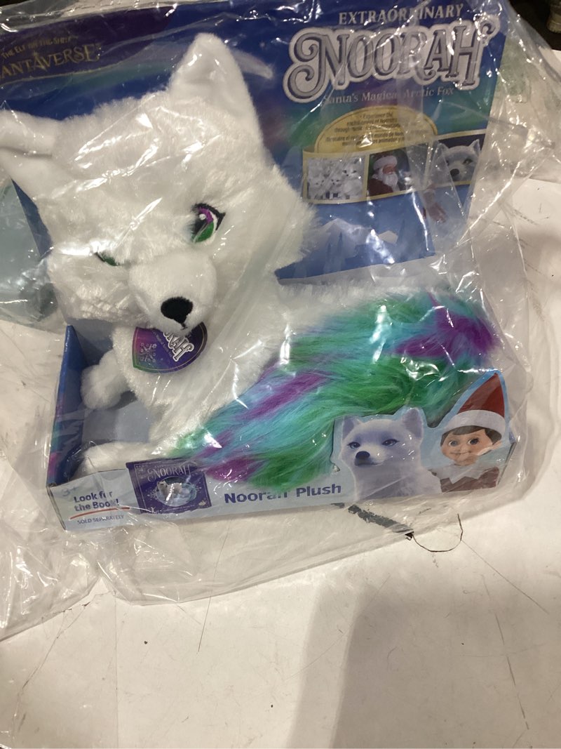 Condition photo showing Good Condition for Extraordinary Noorah Plush - 9-Inch Deluxe Animal Plush with Northern Lights-Inspired Tail - As Seen in Elf Pets: A Fox Cub's Christmas Tale - Arctic Fox Pal of The Elf on the Shelf - Brand Scout Elf