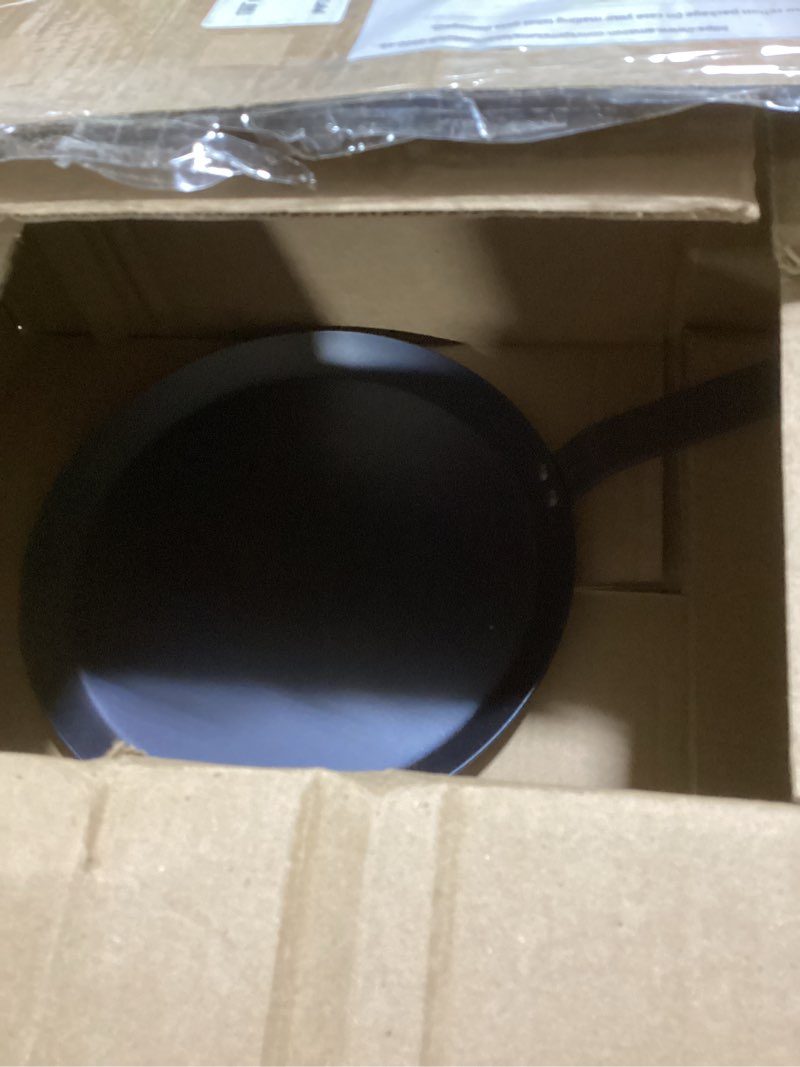 Condition photo showing New/Like New for GreenPan x Bobby Flay 11" Carbon Steel Crepe Pan, Pre-Seasoned, Nontoxic, PFAS-Free, Induction Compatible, Pancake & Omelet Flat Griddle, High-Heat & Oven Safe Cookware, Cast Iron Alternative 11" Crepe Pan Black