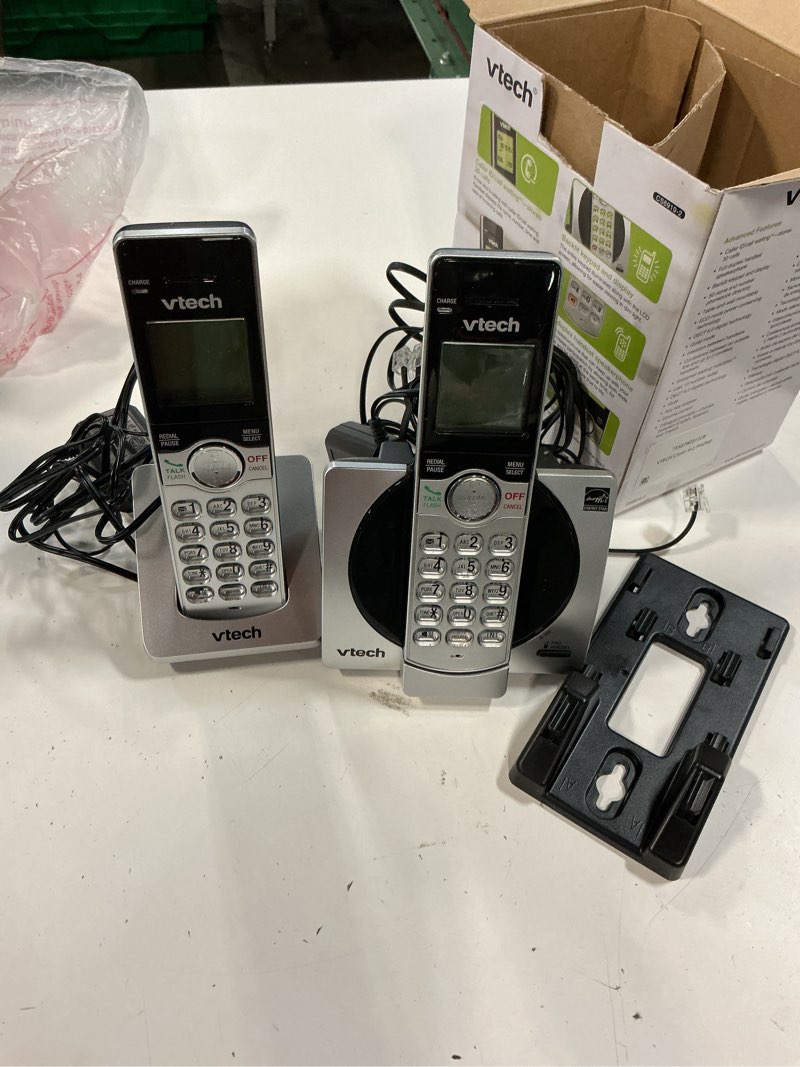 Condition photo showing Good Condition for vtech cs6919-2 dect 6.0 cordless phone with caller id and handset speakerphone, 2 handsets, silver/black