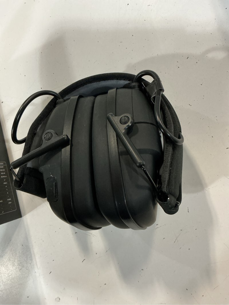 Condition photo showing As Is for swiss tech tönen se electronic ear muffs, sound boost 13-level, nrr 24db, color black