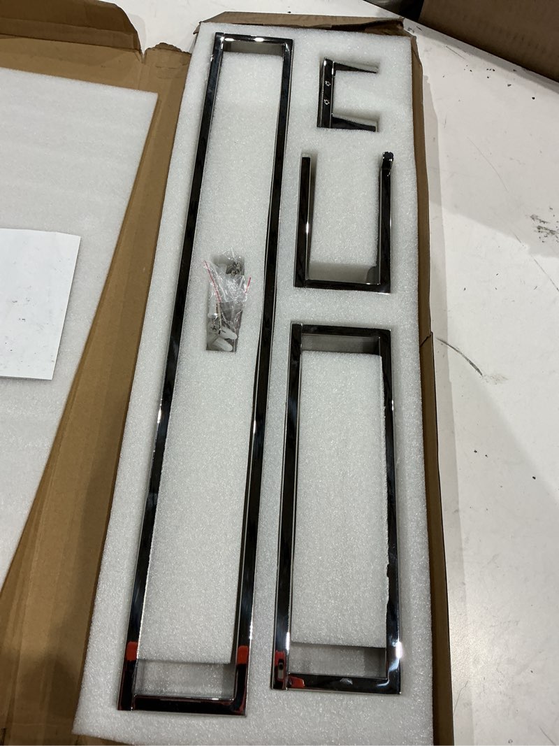 Condition photo showing Good Condition for tnoms 4-pieces bathroom hardware set, polished chrome towel bar set, wall mounted stainless steel bathroom hardware accessories set, 23.6 inch
